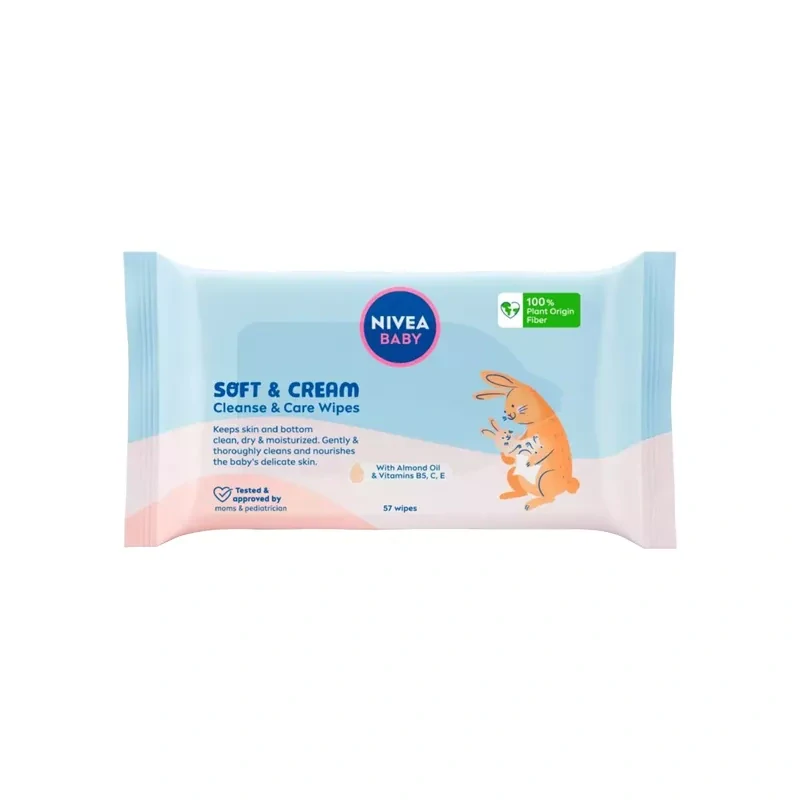 Nivea Baby obrúsky 57ks Soft & Cream