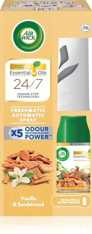 Air Wick FM strojček + náplň 250ml Vanilka a santalové drevo