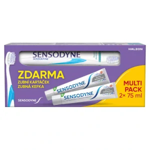 Sensodyne zubná pasta 2x75ml Extra Whitening + 1ks kefka Grátis
